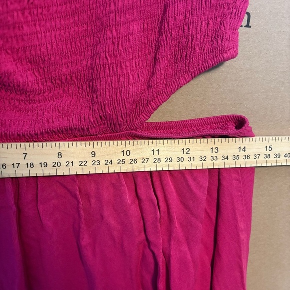 Anrabess One-Shoulder Hot Pink Sleeveless Midi Dress Medium Babydoll Y2K - Picture 6 of 8